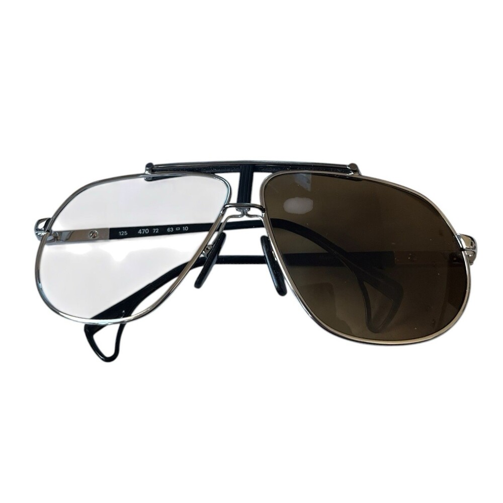 Vintage 1980s Jean Claude Killy 470 72 Aviator Sport Glasses Frame Silver READ